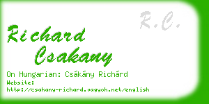 richard csakany business card