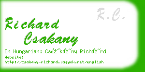 richard csakany business card